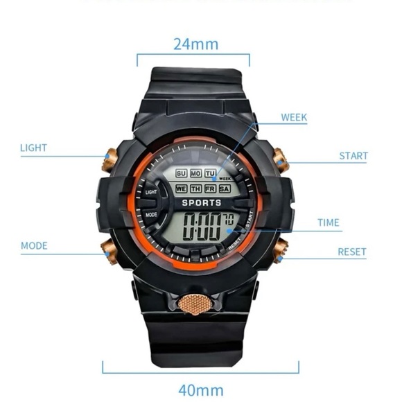 Unisex Round Water Resistant Digital Watch (Battery Not Included ) - Picture 4 of 6